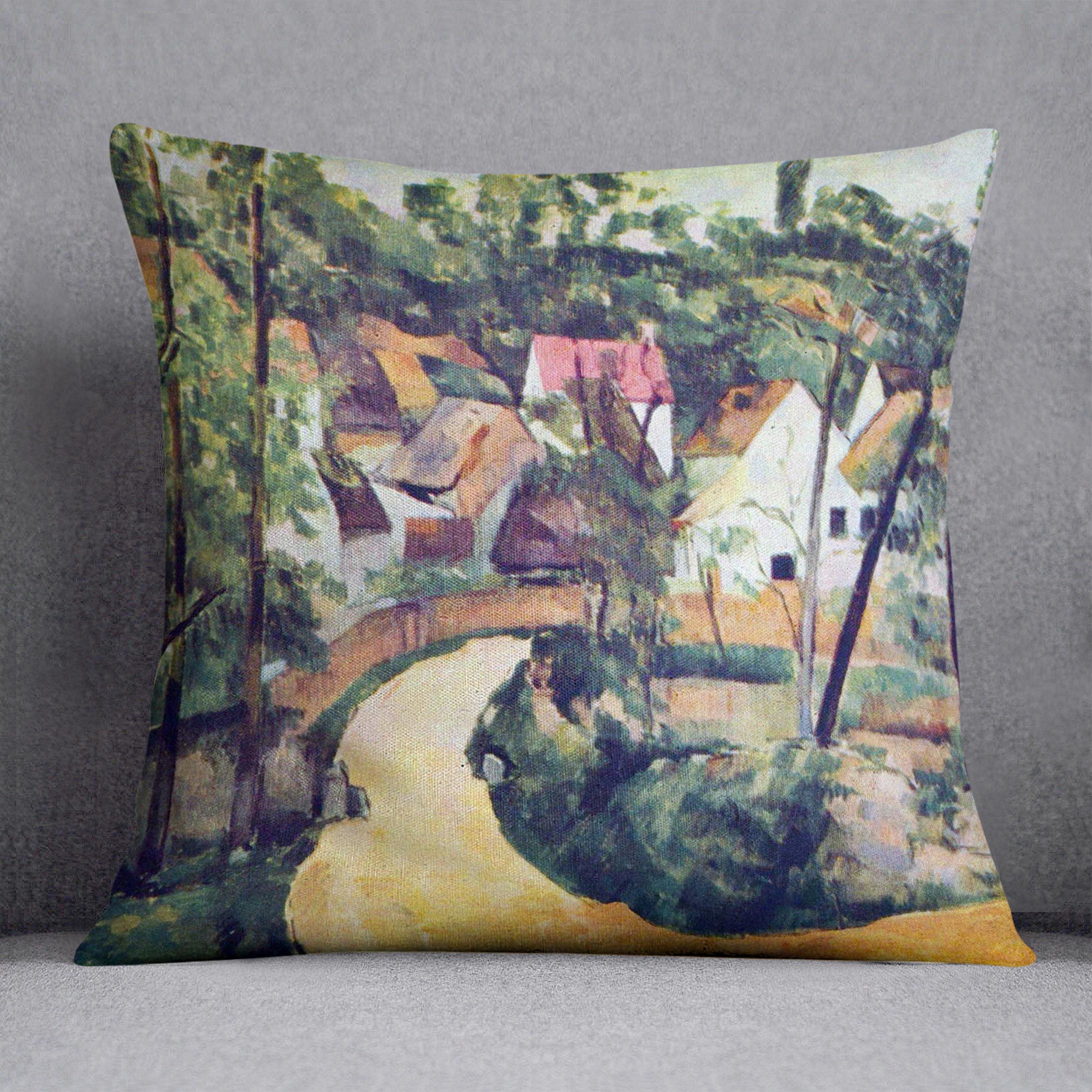 Road bend by Cezanne Cushion - Canvas Art Rocks - 1