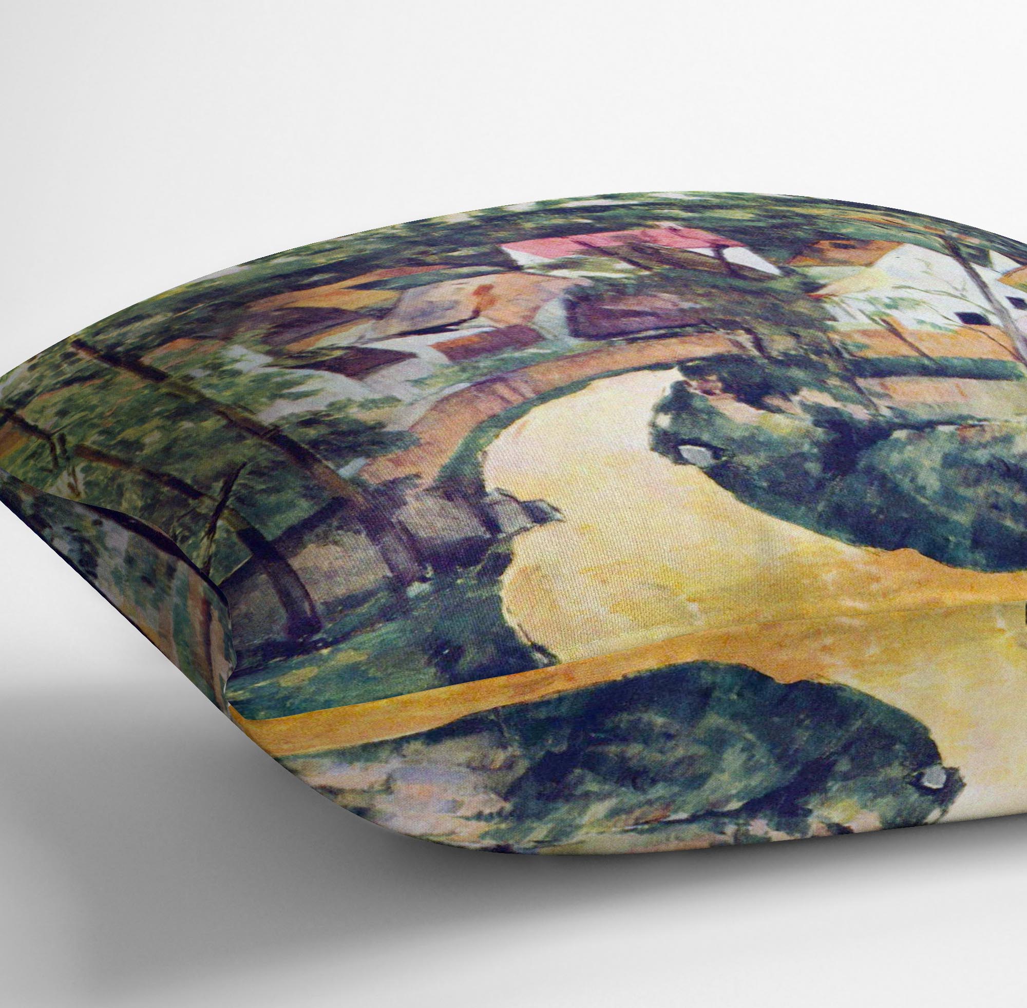 Road bend by Cezanne Cushion - Canvas Art Rocks - 3