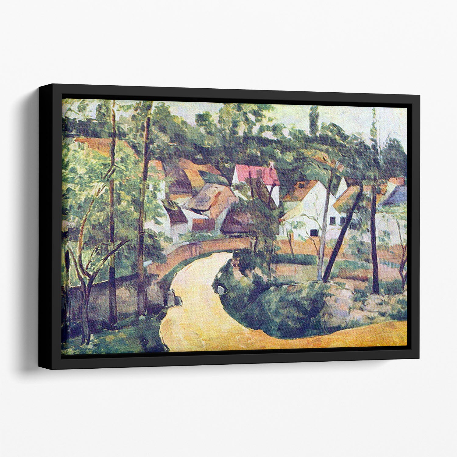 Road bend by Cezanne Floating Framed Canvas - Canvas Art Rocks - 1