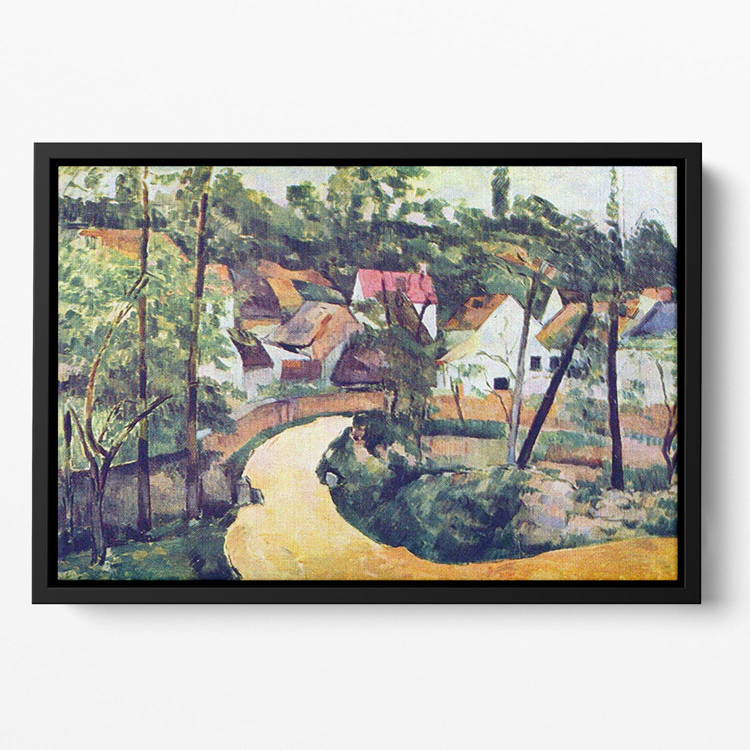 Road bend by Cezanne Floating Framed Canvas - Canvas Art Rocks - 2