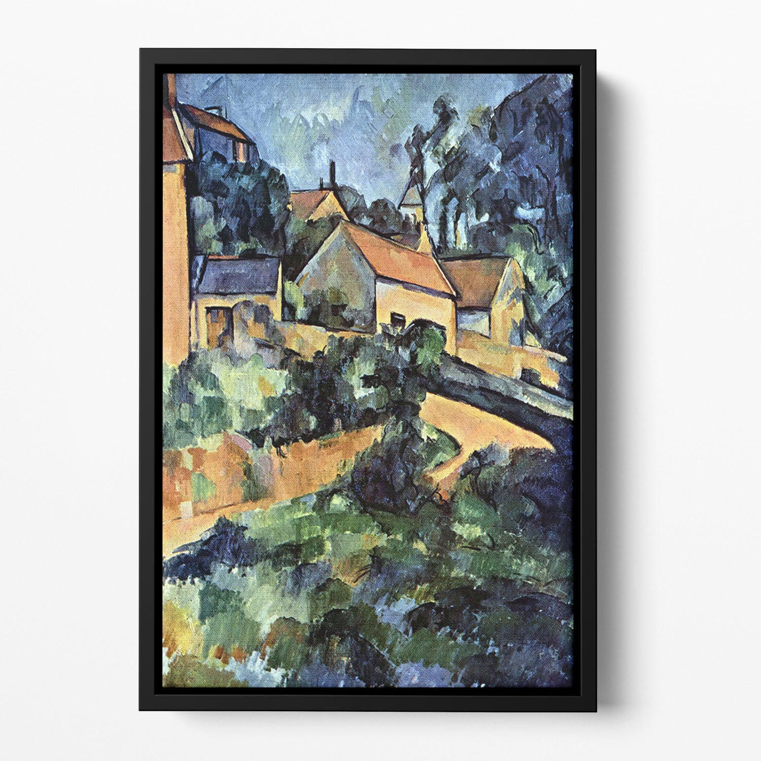 Road curve in Montgeroult by Cezanne Floating Framed Canvas - Canvas Art Rocks - 2