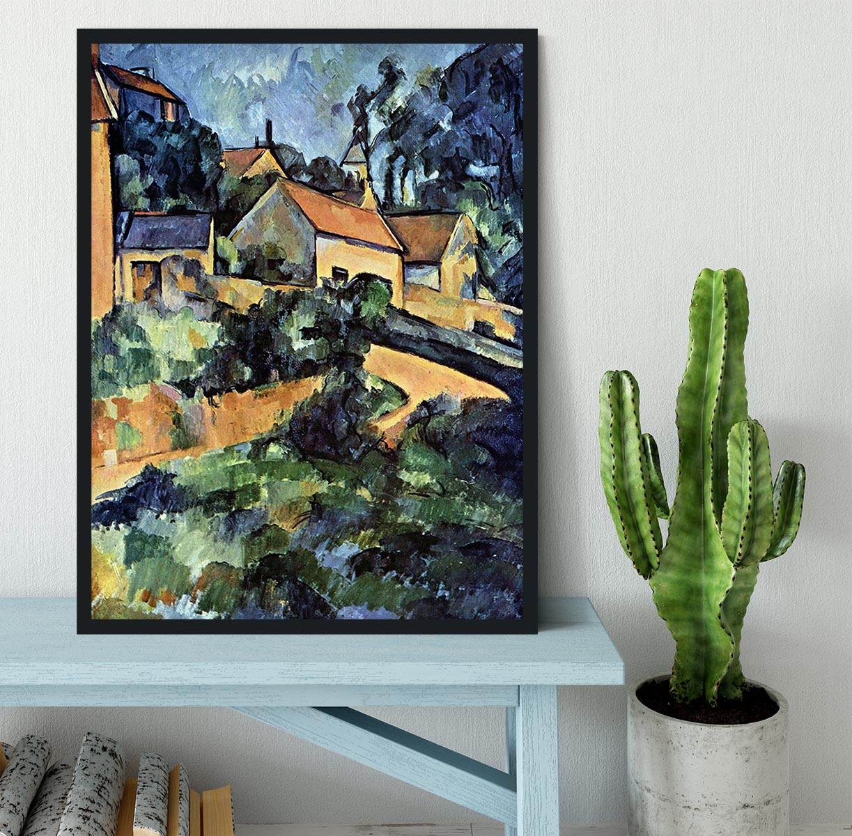 Road curve in Montgeroult by Cezanne Framed Print - Canvas Art Rocks - 2