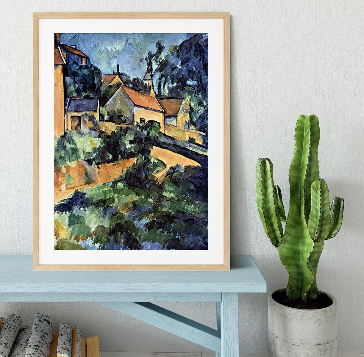 Road curve in Montgeroult by Cezanne Framed Print - Canvas Art Rocks - 3