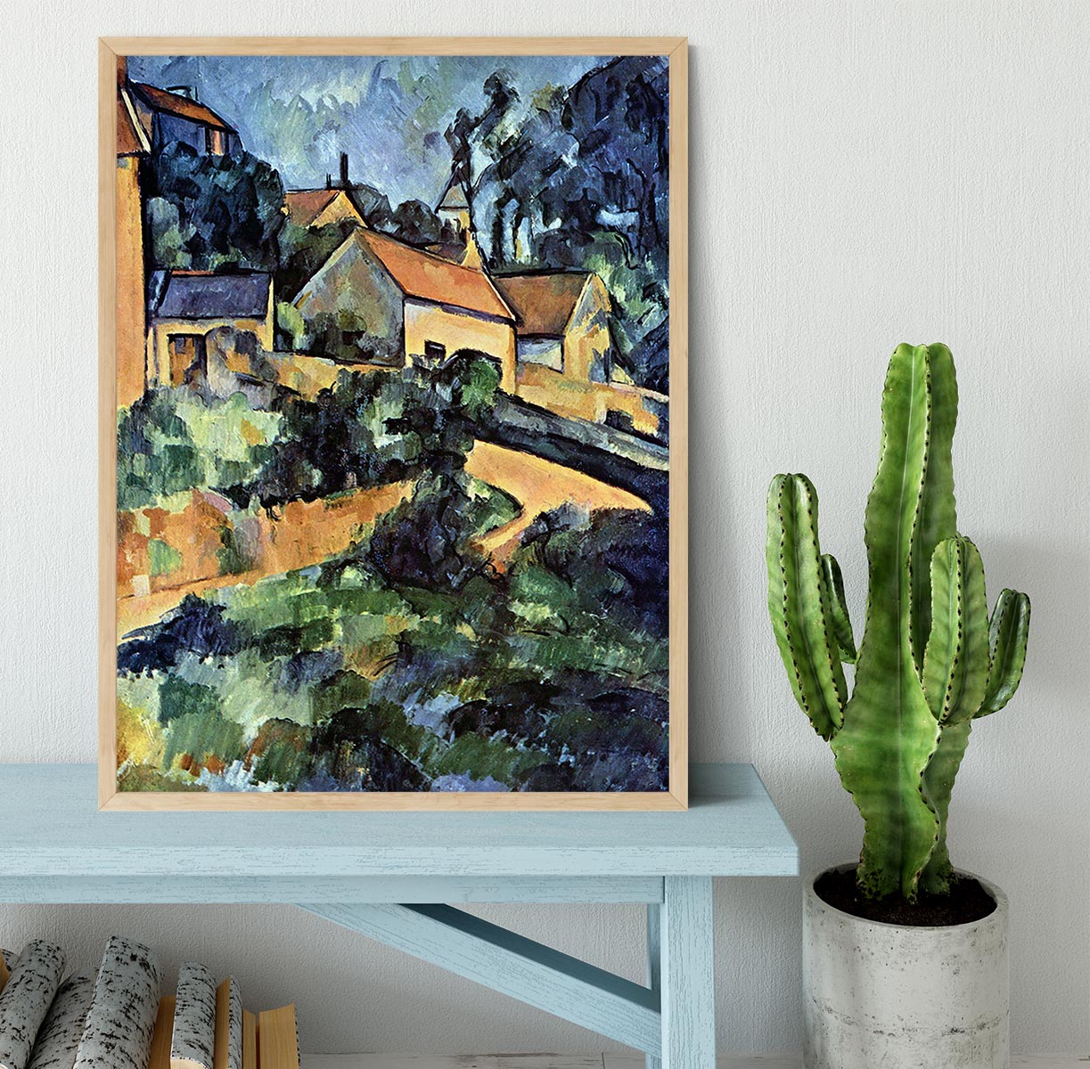 Road curve in Montgeroult by Cezanne Framed Print - Canvas Art Rocks - 4