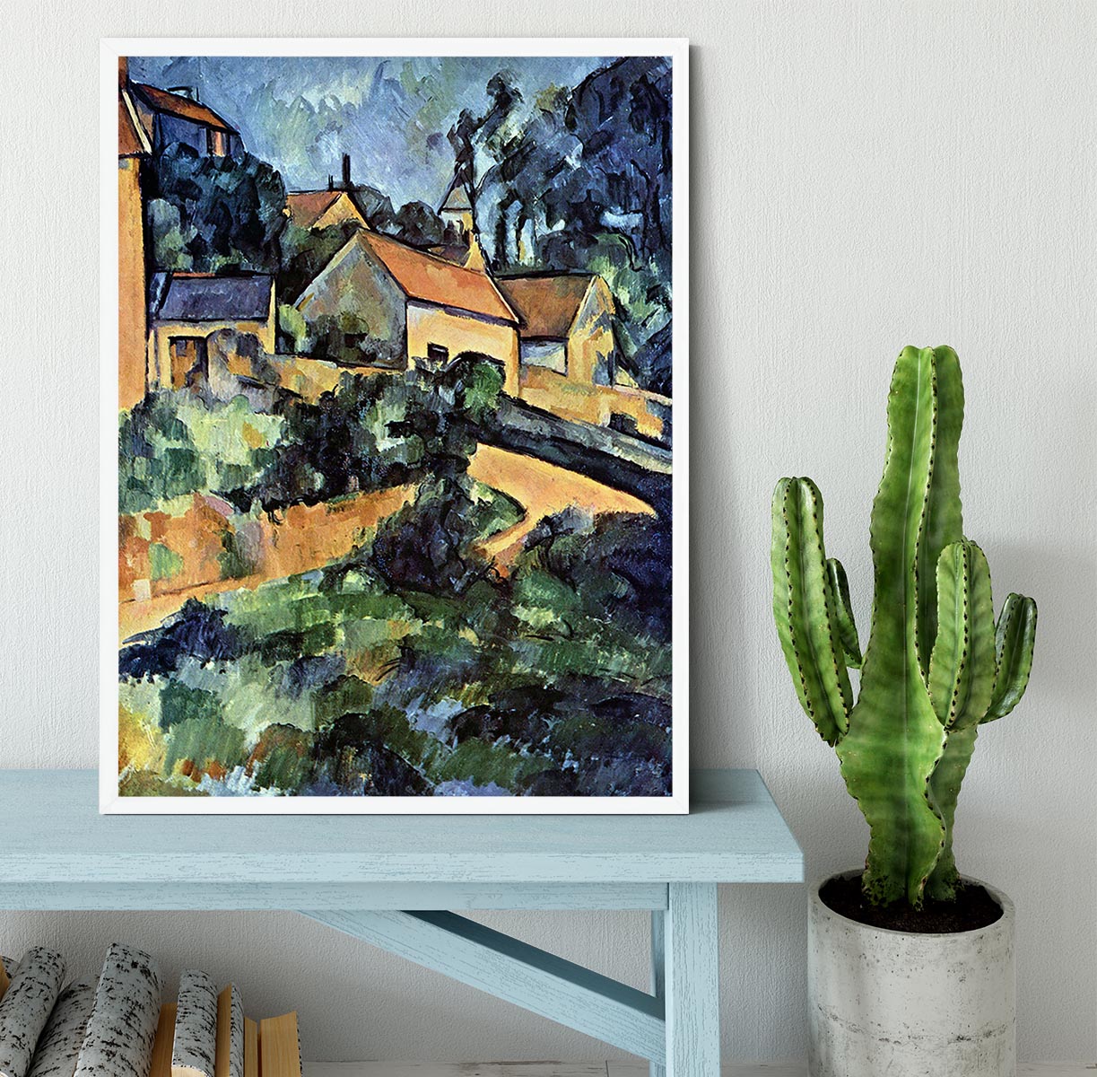 Road curve in Montgeroult by Cezanne Framed Print - Canvas Art Rocks -6