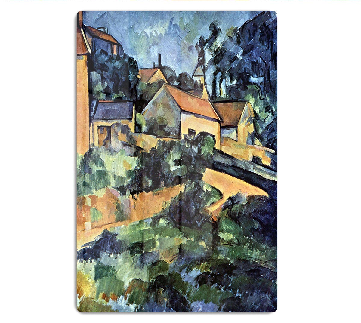 Road curve in Montgeroult by Cezanne Acrylic Block - Canvas Art Rocks - 1