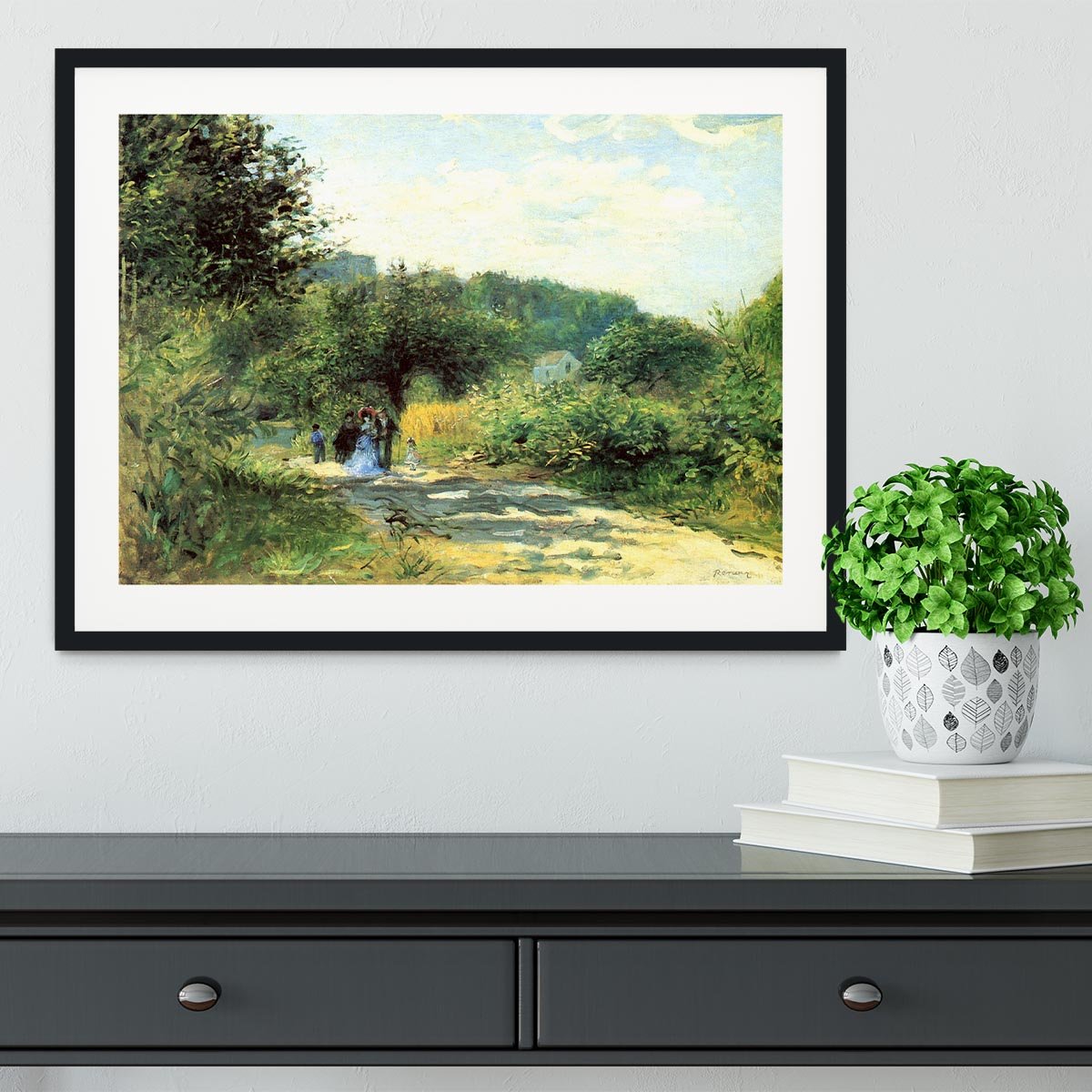 Road to Louveciennes by Renoir Framed Print - Canvas Art Rocks - 1