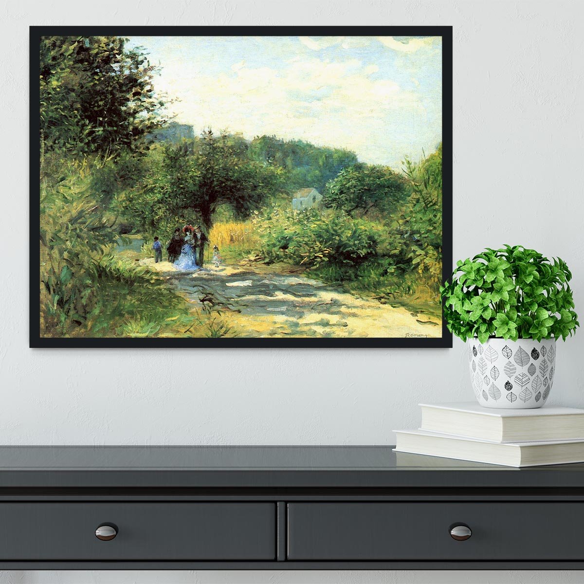 Road to Louveciennes by Renoir Framed Print - Canvas Art Rocks - 2