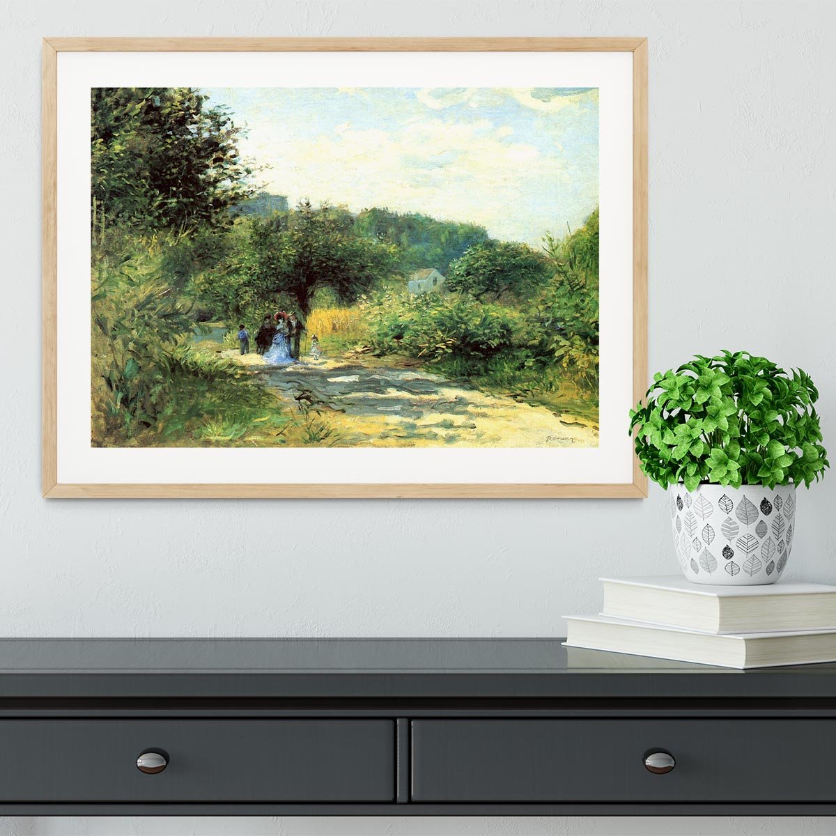 Road to Louveciennes by Renoir Framed Print - Canvas Art Rocks - 3