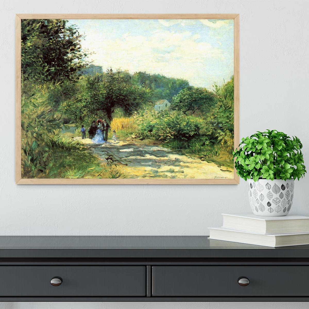 Road to Louveciennes by Renoir Framed Print - Canvas Art Rocks - 4