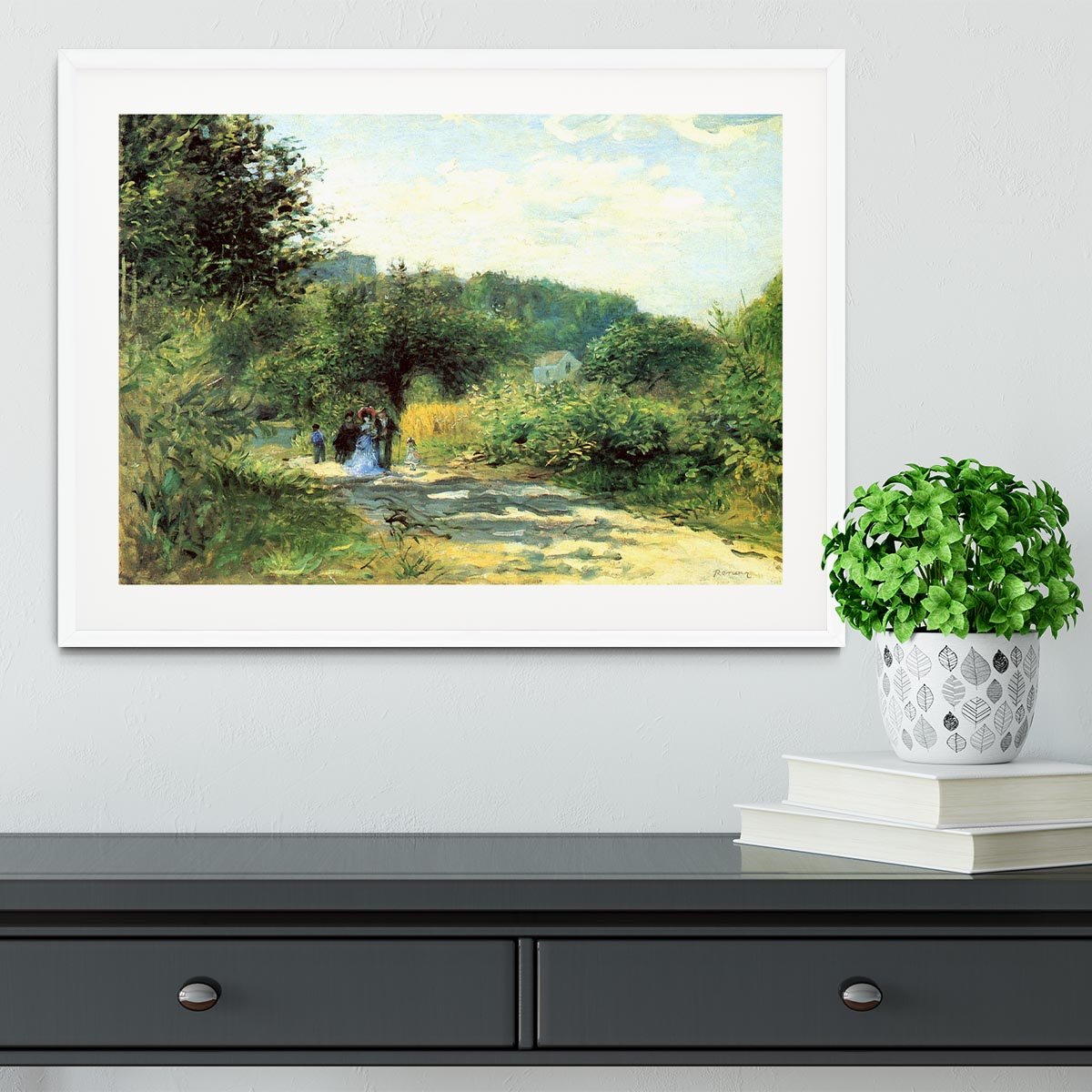 Road to Louveciennes by Renoir Framed Print - Canvas Art Rocks - 5