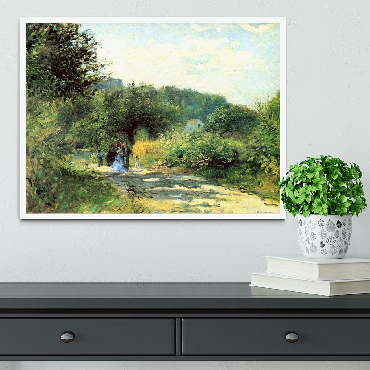 Road to Louveciennes by Renoir Framed Print - Canvas Art Rocks -6