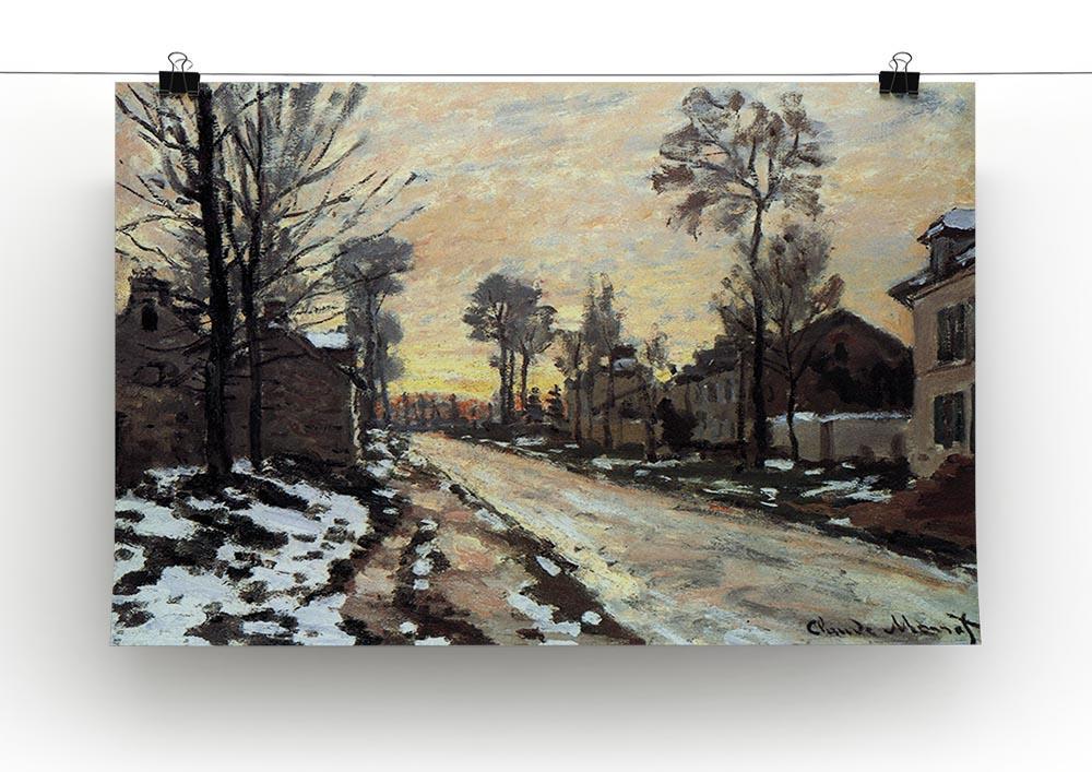 Road to Louveciennes melting snow children sunset by Monet Canvas Print & Poster - Canvas Art Rocks - 2