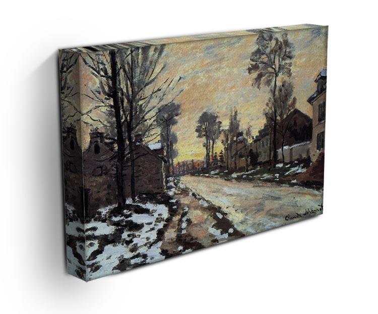 Road to Louveciennes melting snow children sunset by Monet Canvas Print & Poster - Canvas Art Rocks - 3