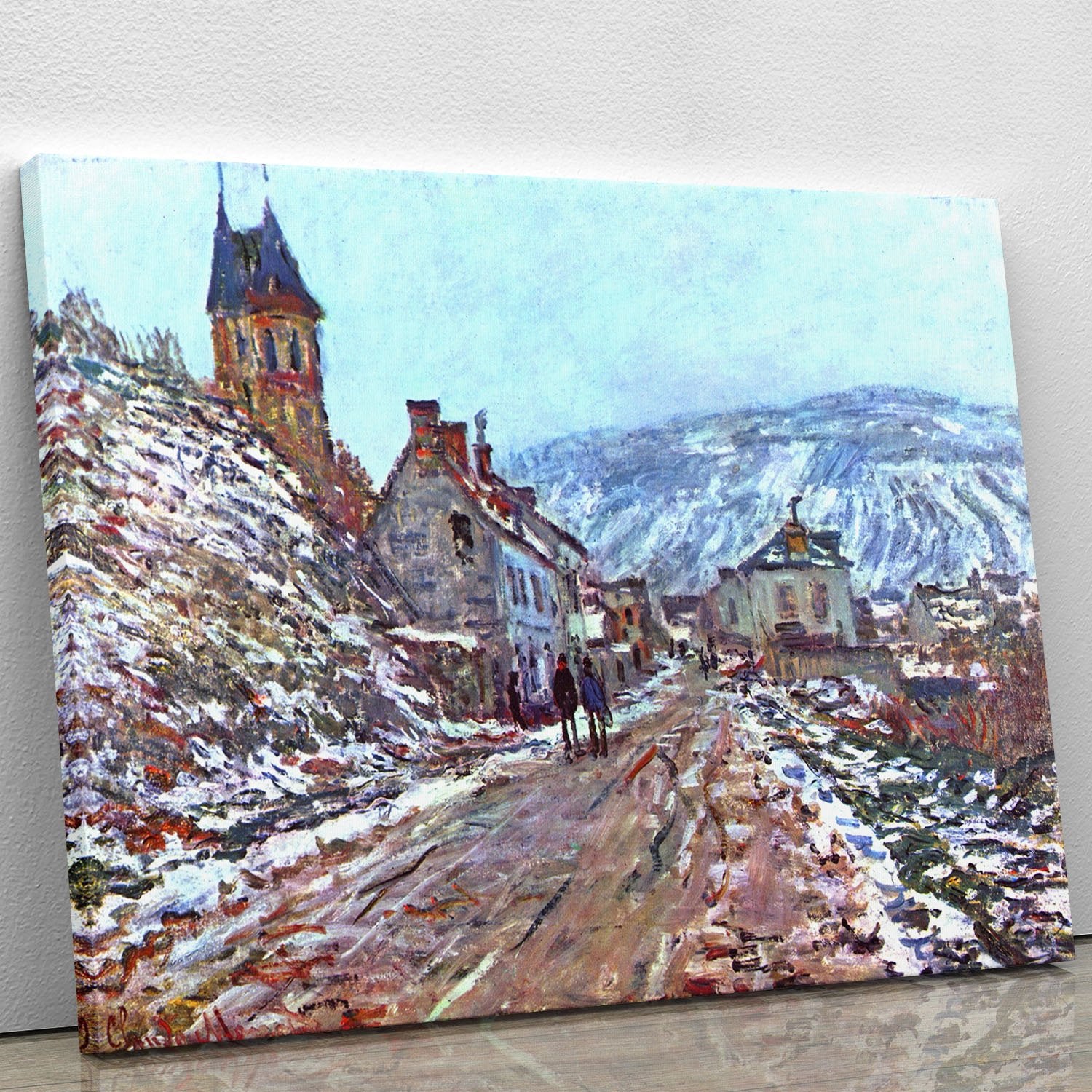 Road to Vetheuil in winter by Monet Canvas Print or Poster