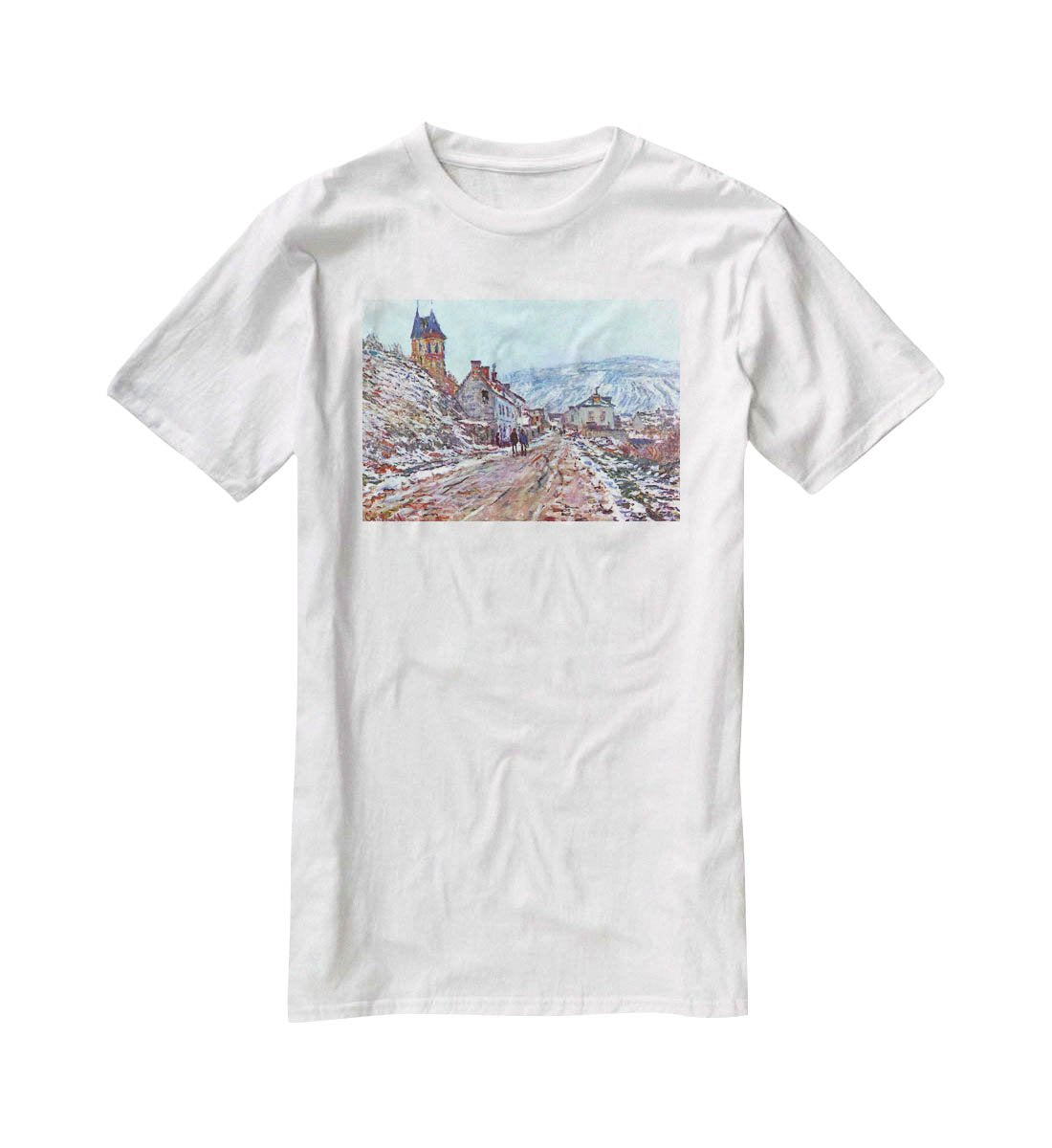 Road to Vetheuil in winter by Monet T-Shirt - Canvas Art Rocks - 5