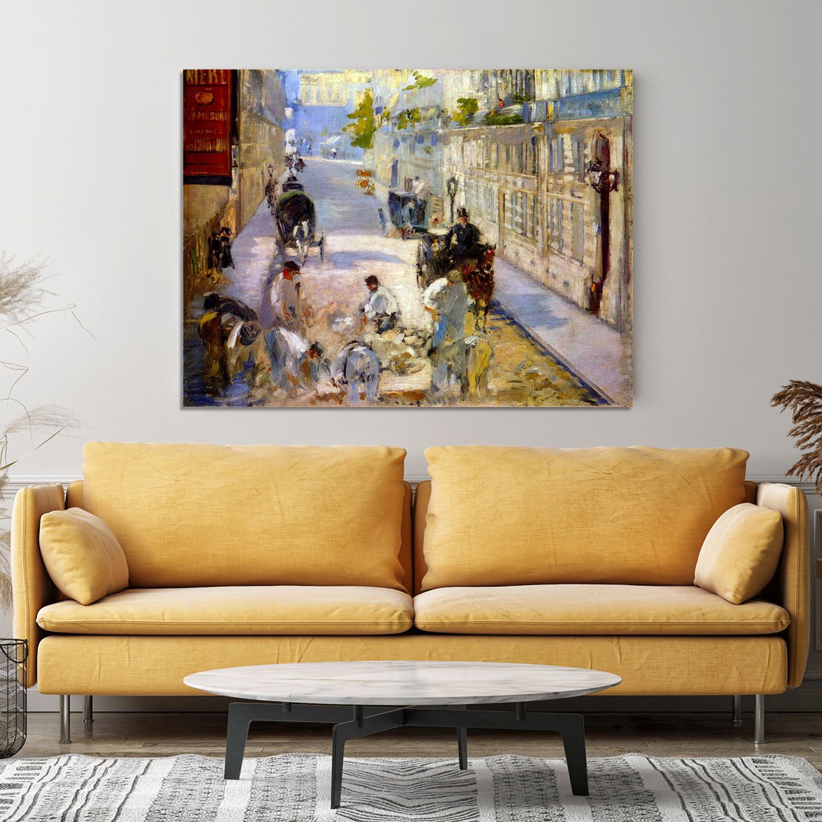 Road workers rue de Berne by Manet Canvas Print or Poster