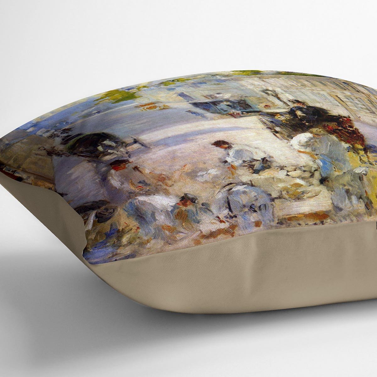 Road workers rue de Berne by Manet Throw Pillow