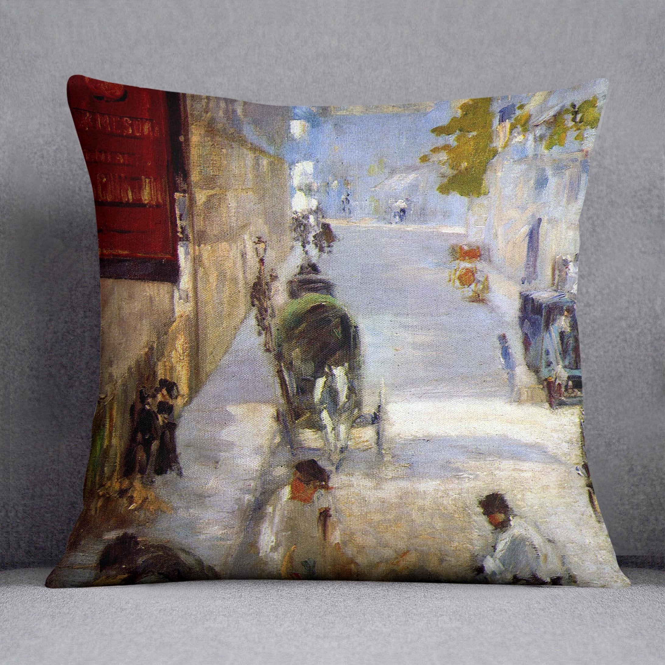 Road workers rue de Berne detail by Manet Throw Pillow