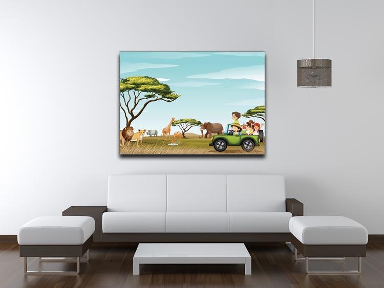 Roadtrip in the field full of animals Canvas Print or Poster - Canvas Art Rocks - 4