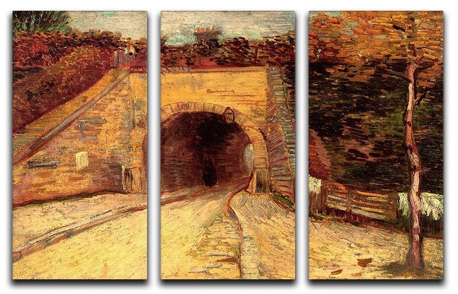 Roadway with Underpass The Viaduct by Van Gogh 3 Split Panel Canvas Print - Canvas Art Rocks - 4