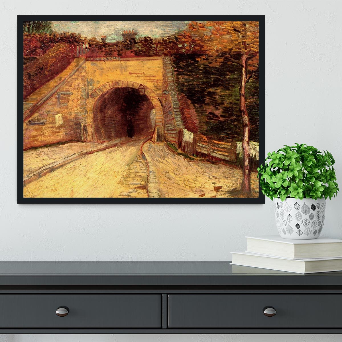 Roadway with Underpass The Viaduct by Van Gogh Framed Print - Canvas Art Rocks - 2