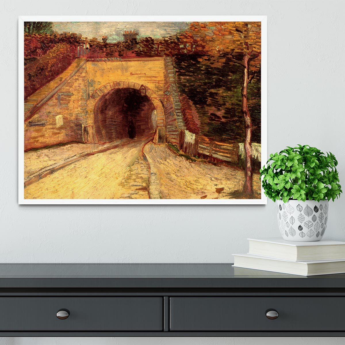 Roadway with Underpass The Viaduct by Van Gogh Framed Print - Canvas Art Rocks -6