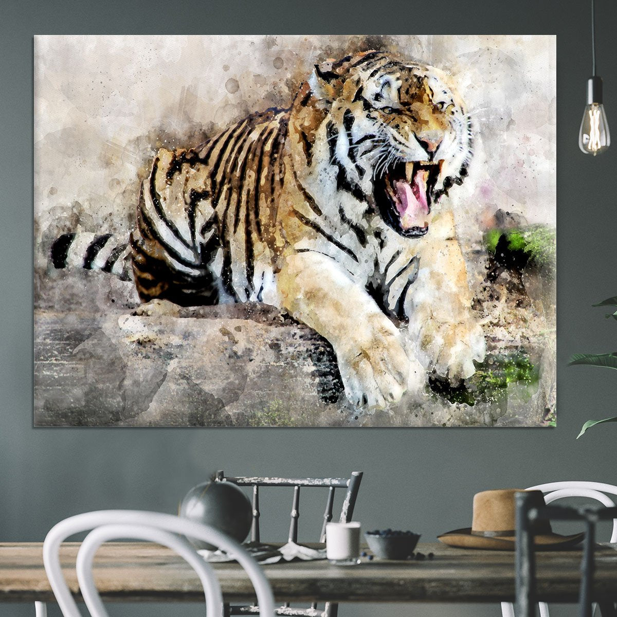 Roaring Tiger Canvas Print or Poster