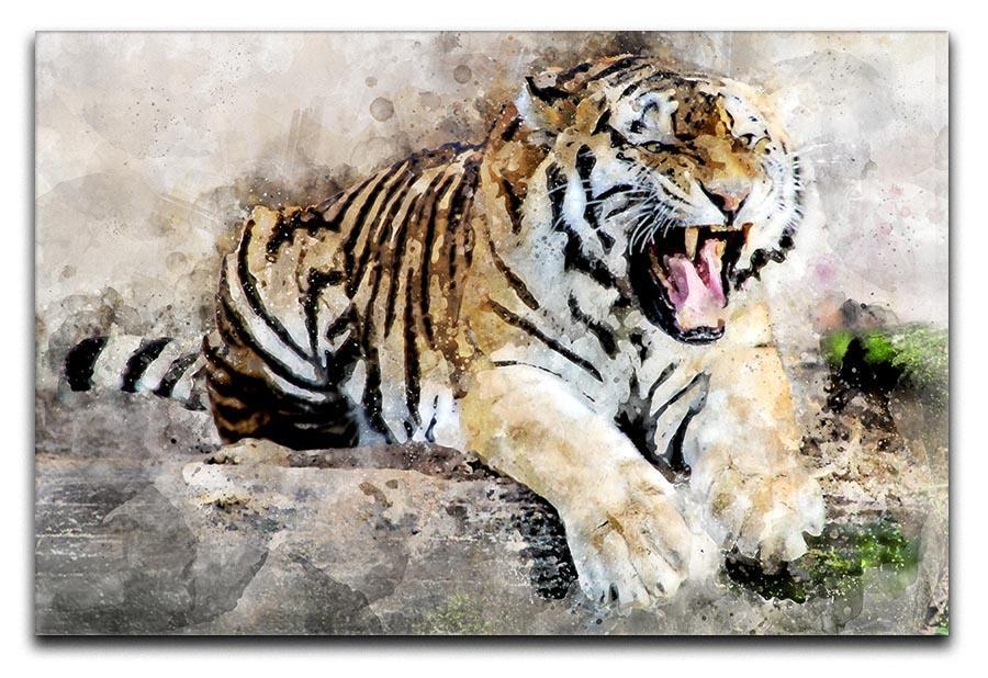 Roaring Tiger Canvas Print or Poster  - Canvas Art Rocks - 1