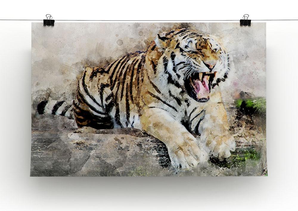 Roaring Tiger Canvas Print or Poster - Canvas Art Rocks - 2