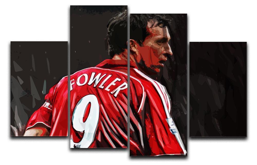 Robbie Fowler Liverpool 4 Split Panel Canvas  - Canvas Art Rocks - 1