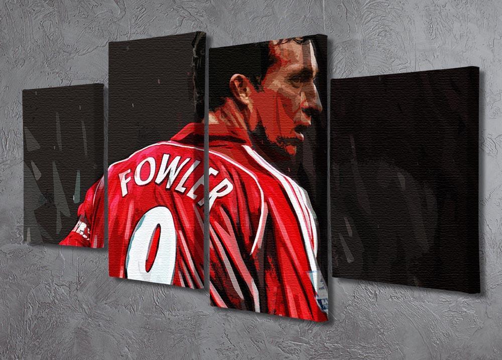 Robbie Fowler Liverpool 4 Split Panel Canvas - Canvas Art Rocks - 2