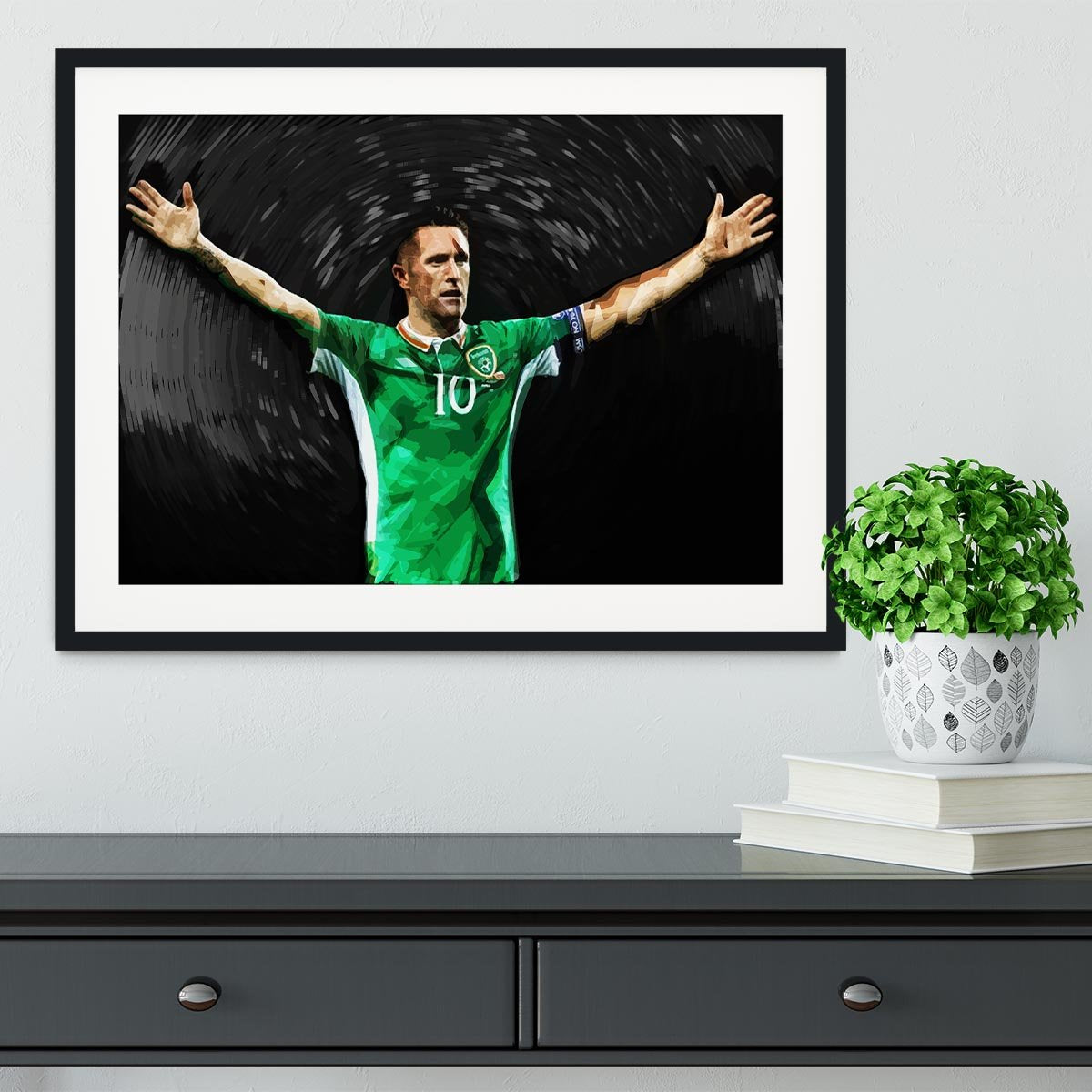 Robbie Keane Ireland Framed Print - Canvas Art Rocks - 1