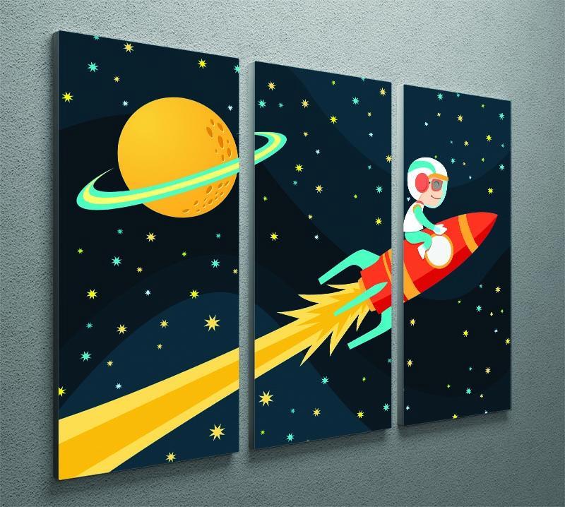 Rocket Boy 3 Split Panel Canvas Print - Canvas Art Rocks - 2