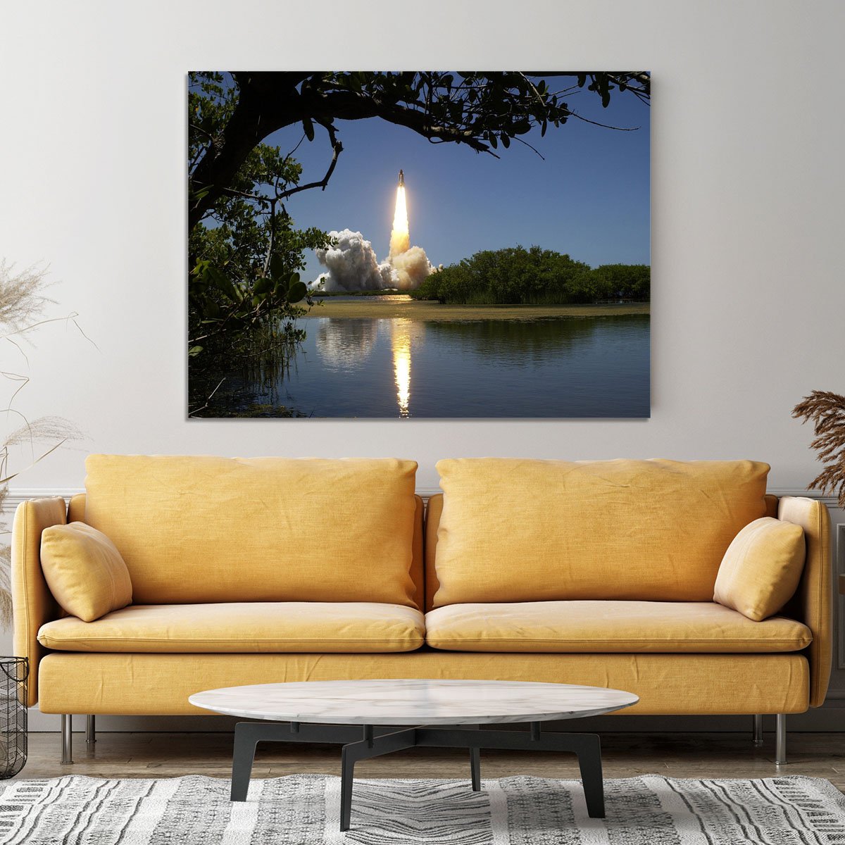 Rocket Over Lake Canvas Print or Poster