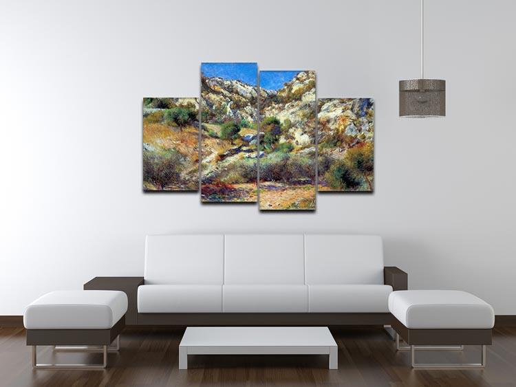 Rocks at LEstage by Renoir 4 Split Panel Canvas - Canvas Art Rocks - 3