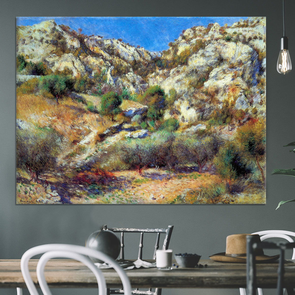 Rocks at LEstage by Renoir Canvas Print or Poster