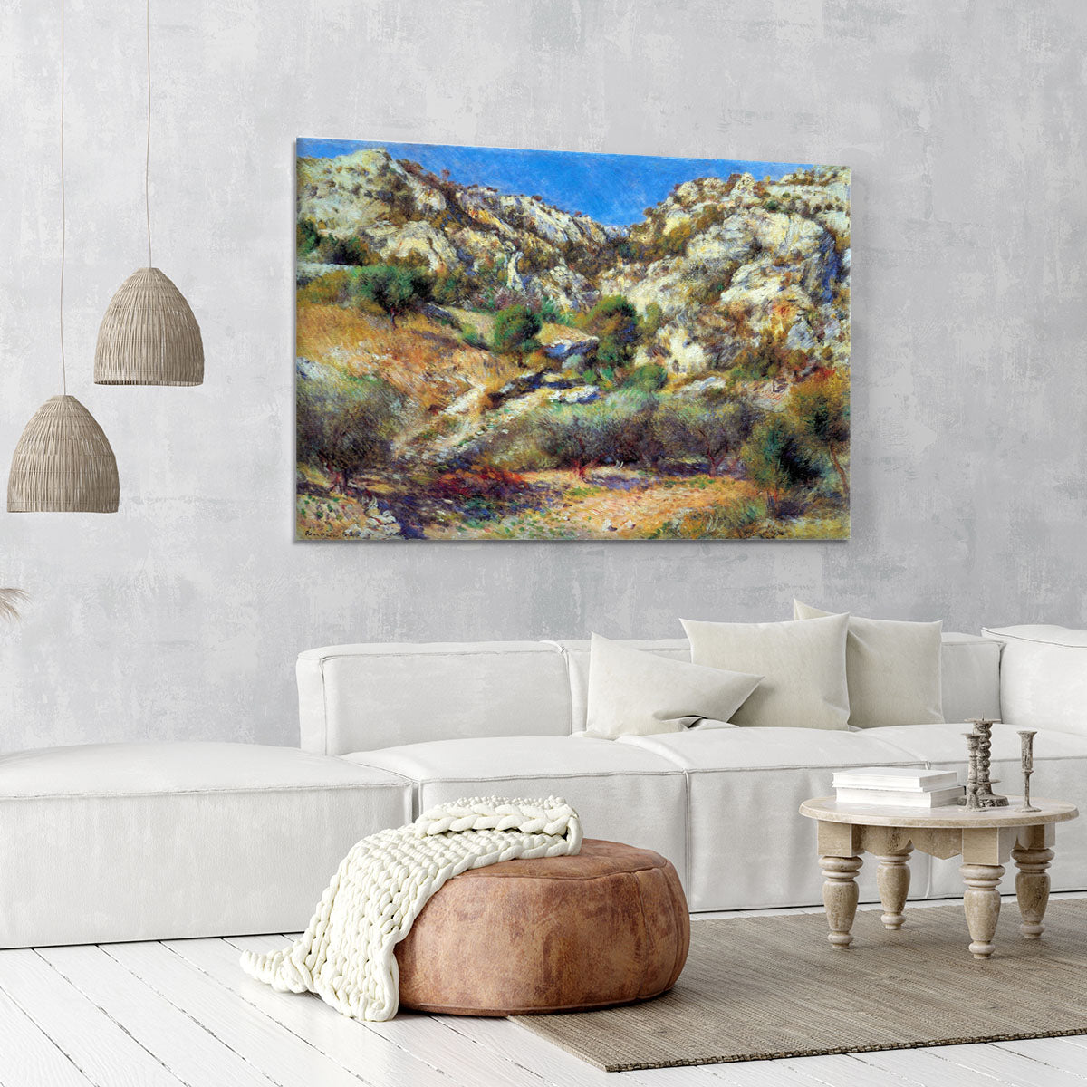 Rocks at LEstage by Renoir Canvas Print or Poster