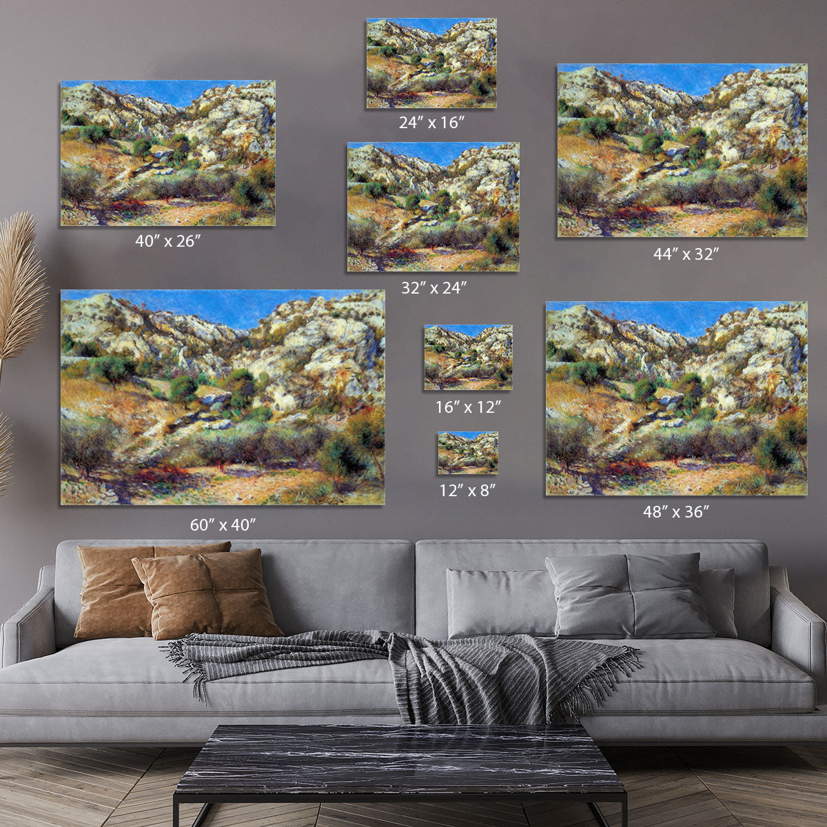 Rocks at LEstage by Renoir Canvas Print or Poster