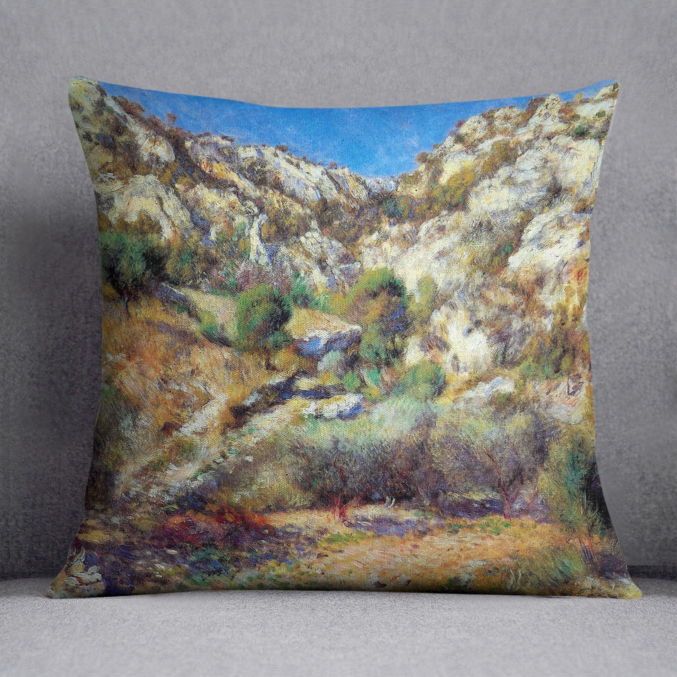 Rocks at LEstage by Renoir Throw Pillow