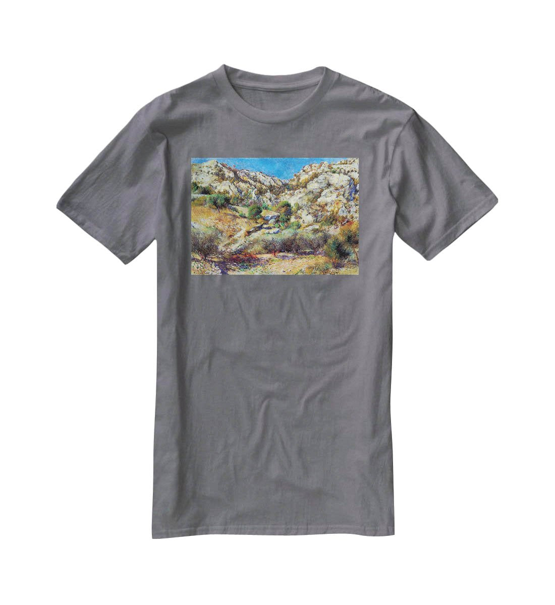 Rocks at LEstage by Renoir T-Shirt - Canvas Art Rocks - 3