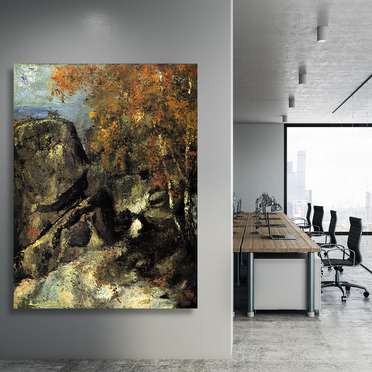 Rocks in Fountanbleu Forest by Cezanne Canvas Print or Poster - Canvas Art Rocks - 3