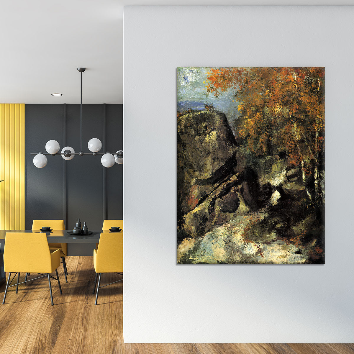 Rocks in Fountanbleu Forest by Cezanne Canvas Print or Poster - Canvas Art Rocks - 4