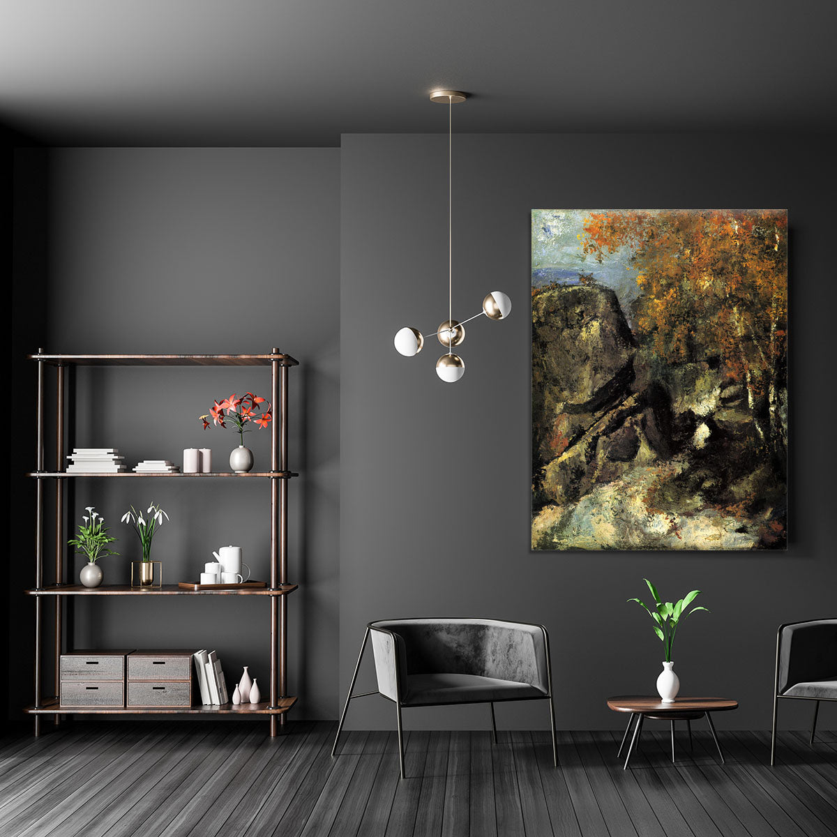 Rocks in Fountanbleu Forest by Cezanne Canvas Print or Poster - Canvas Art Rocks - 5