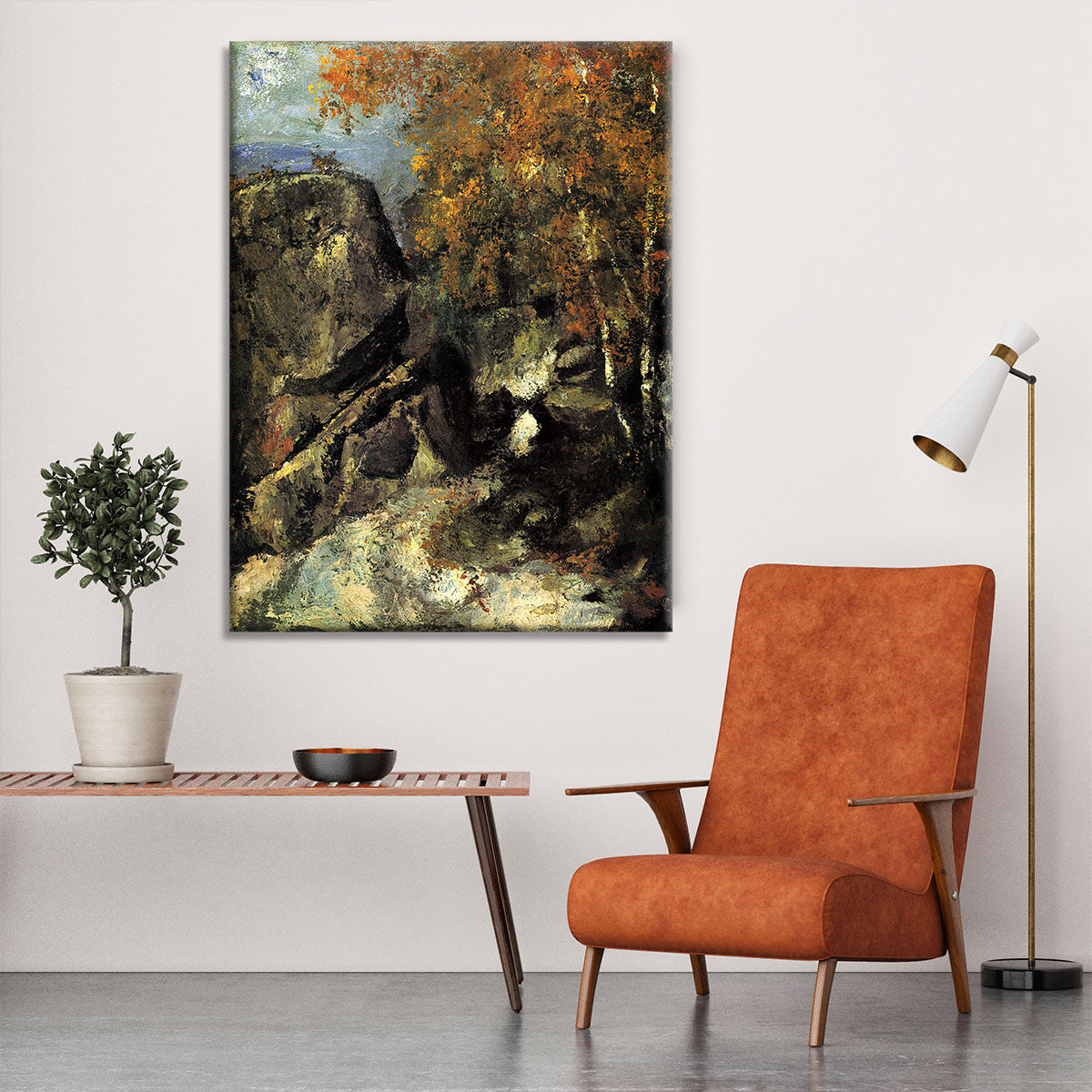Rocks in Fountanbleu Forest by Cezanne Canvas Print or Poster - Canvas Art Rocks - 6