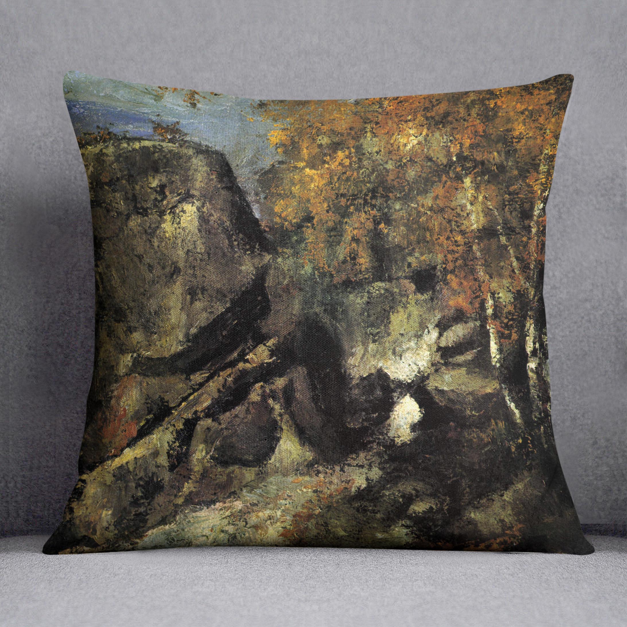 Rocks in Fountanbleu Forest by Cezanne Cushion - Canvas Art Rocks - 1