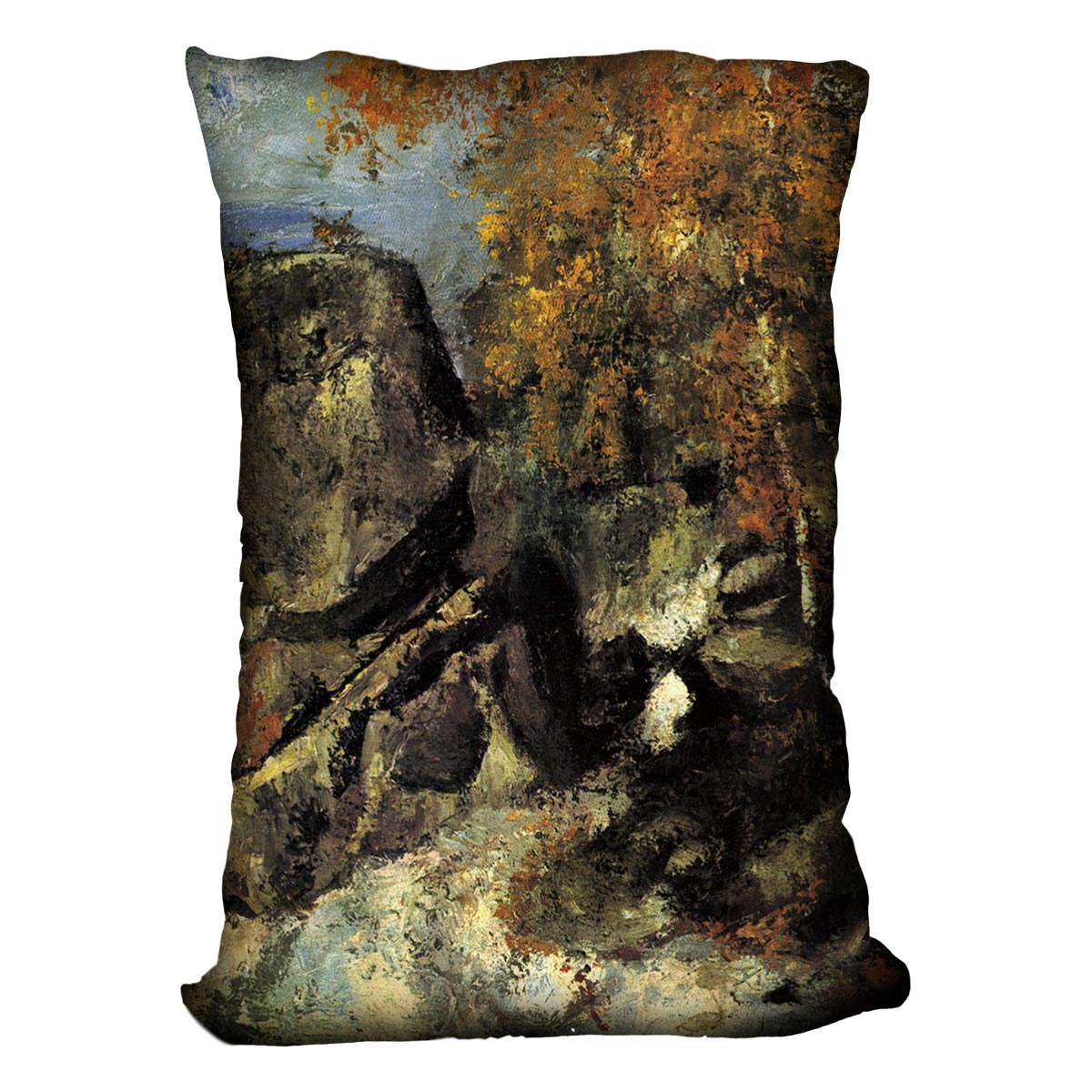 Rocks in Fountanbleu Forest by Cezanne Cushion - Canvas Art Rocks - 4