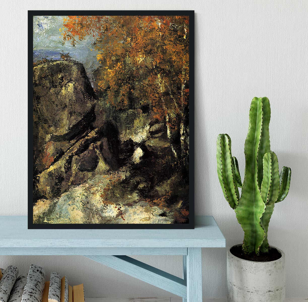 Rocks in Fountanbleu Forest by Cezanne Framed Print - Canvas Art Rocks - 2