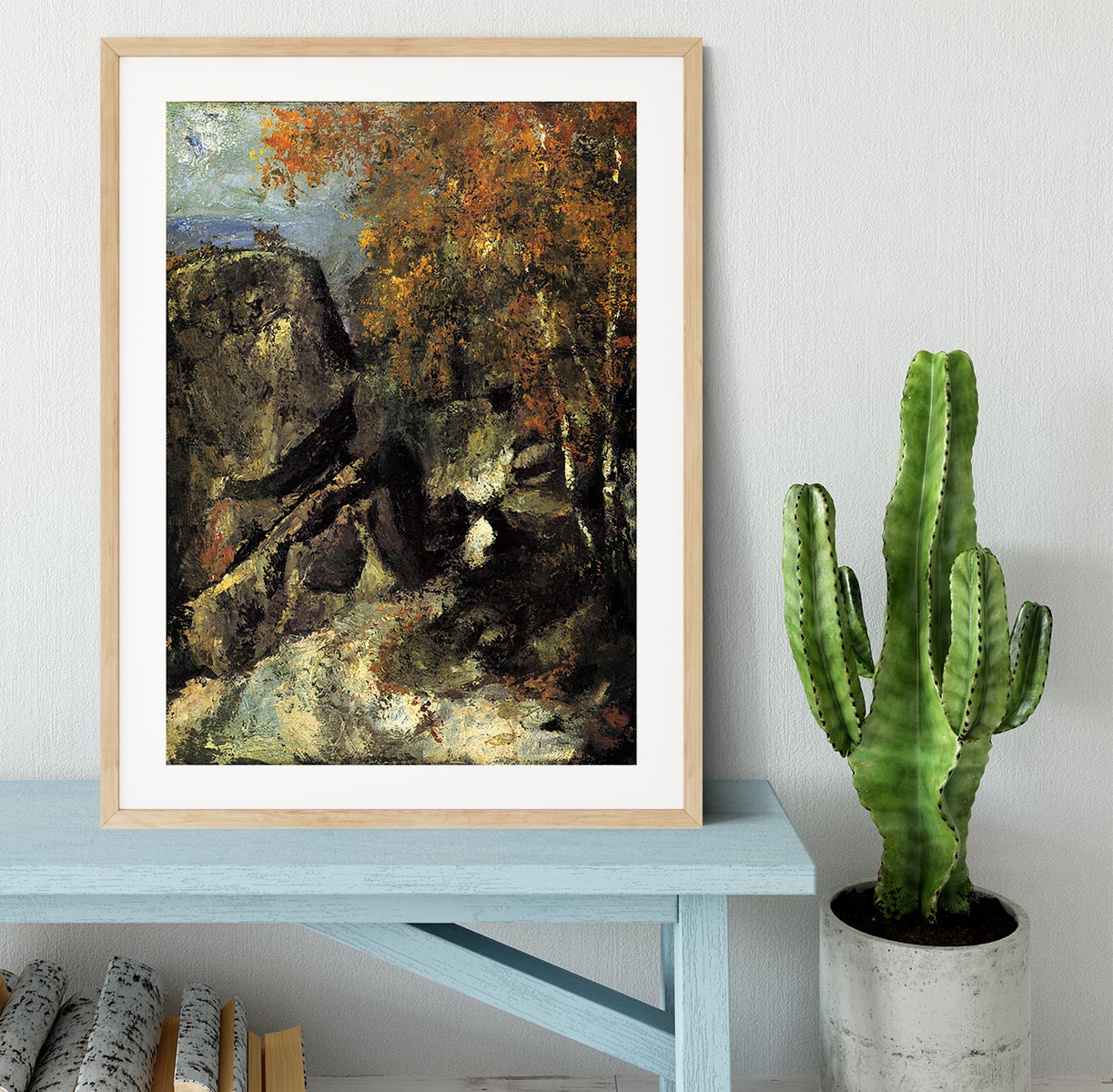 Rocks in Fountanbleu Forest by Cezanne Framed Print - Canvas Art Rocks - 3