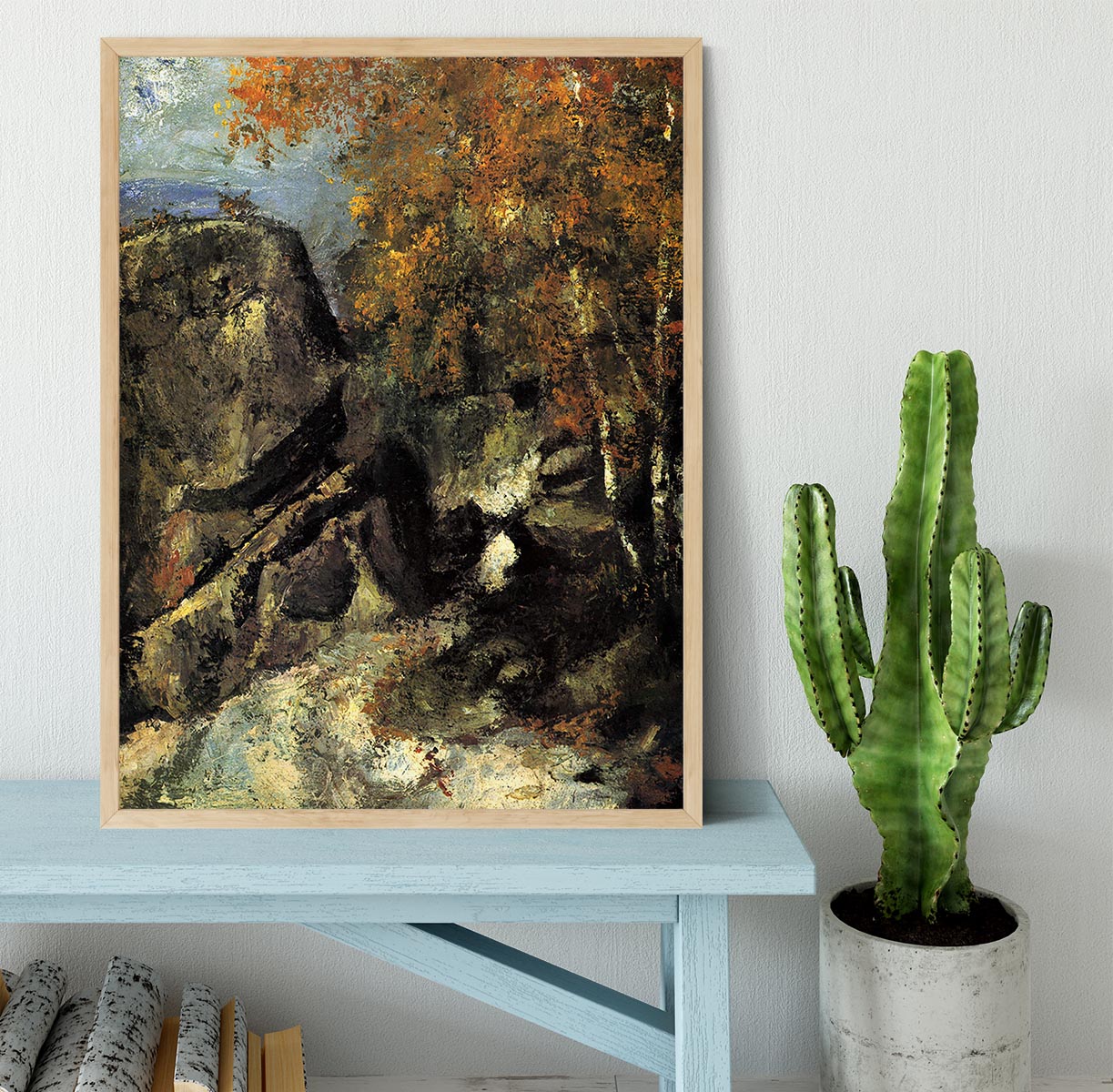 Rocks in Fountanbleu Forest by Cezanne Framed Print - Canvas Art Rocks - 4
